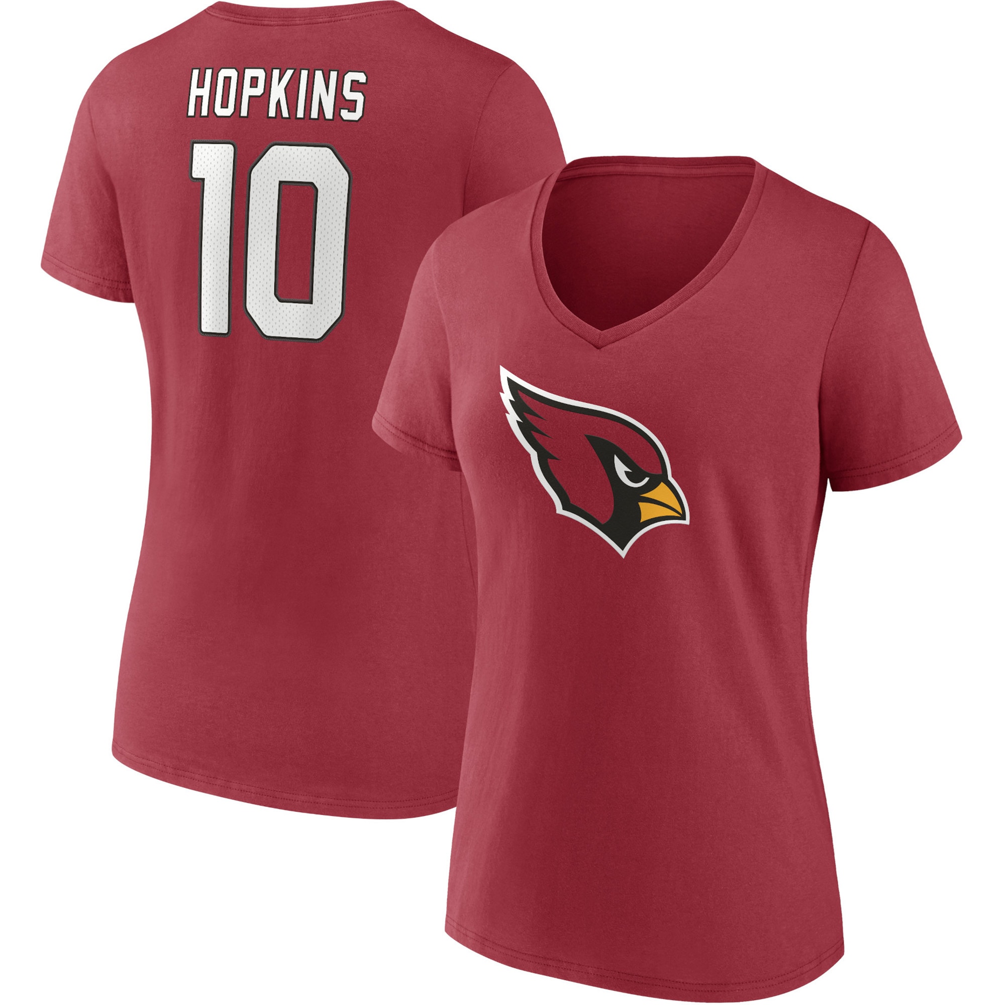 Women's Fanatics DeAndre Hopkins Cardinal Arizona Cardinals Player Icon Name \u0026 Number V-Neck T-Shirt